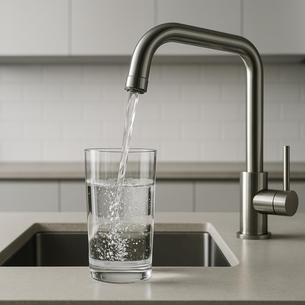 A combination water and electric meter is depicted in an open meter box, attached to the side of a stucco building. The me...